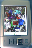 photo of hand-held device with menlo map